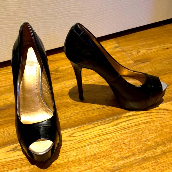 Black stiletto platform heels - Picture 1 of 5